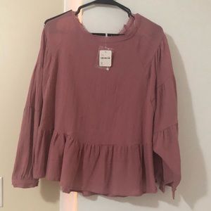 Free People Long Bell Sleeve Top (Rose)